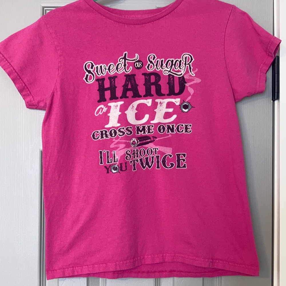Ladies Hot Pink Graphic Tee - Pink